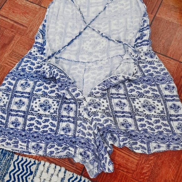 Vintage Bohemian Low Back Cheeky Romper Short- Size M - Picture 5 of 8